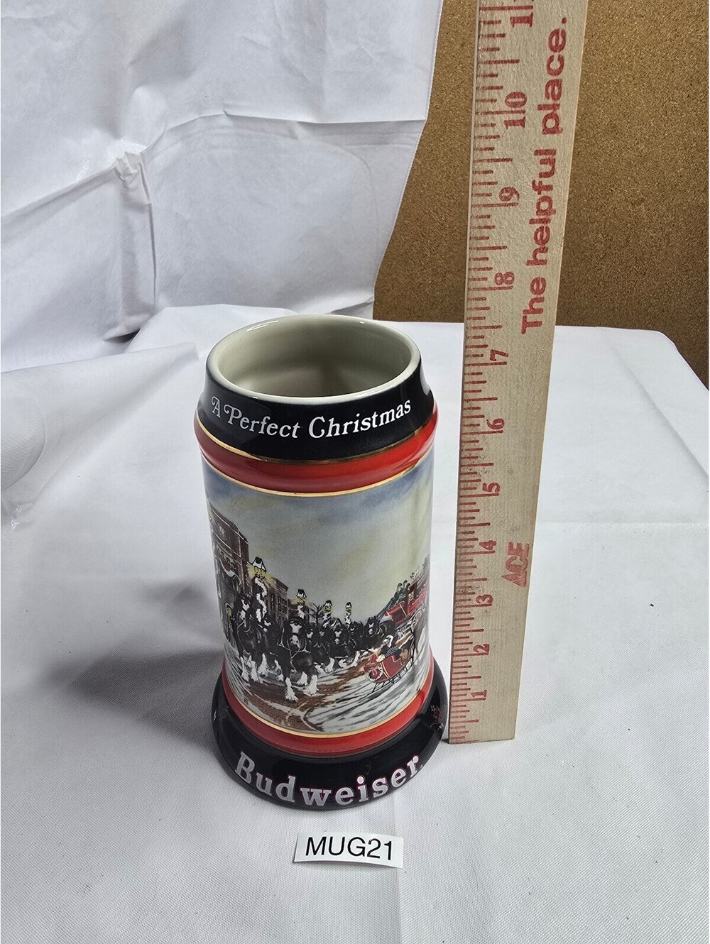 1992 Budweiser Ceramic Beer Mug Stein by Susan Sampson